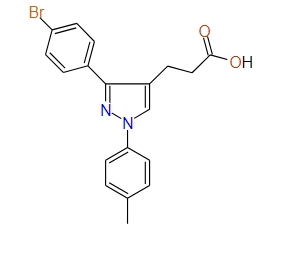 3-(3-(4-Bromophenyl)-1-p-tolyl-1H-pyrazol-4-yl)propanoic acid, 97%