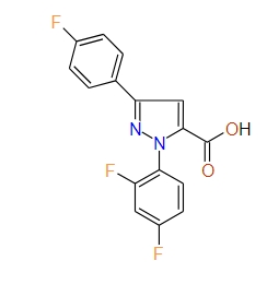 1-(2,4-Difluorophenyl)-3-(4-fluorophenyl)-1H-pyrazole-5-carboxylic acid, 97%