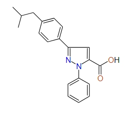 3-(4-Isobutylphenyl)-1-phenyl-1H-pyrazole-5-carboxylic acid, 97%