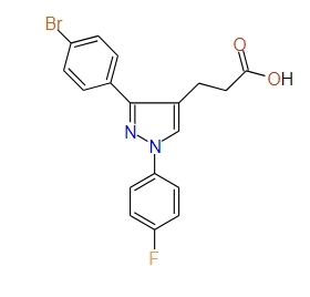 3-(3-(4-Bromophenyl)-1-(4-fluorophenyl)-1H-pyrazol-4-yl)propanoic acid, 97%
