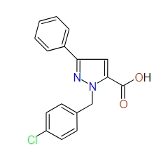 1-(4-Chlorobenzyl)-3-phenyl-1H-pyrazole-5-carboxylic acid, 97%