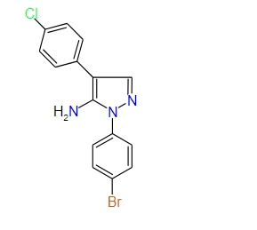 1-(4-Bromophenyl)-4-(4-chlorophenyl)-1H-pyrazol-5-amine, 97%
