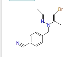 4-((4-Bromo-3,5-dimethyl-1H-pyrazol-1-yl)methyl)benzonitrile, 97%