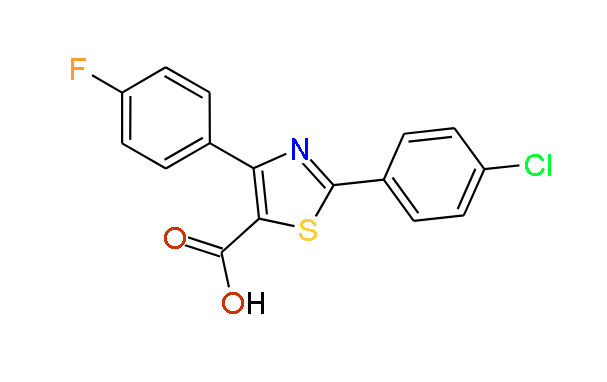 2-(4-Chlorophenyl)-4-(4-fluorophenyl)thiazole-5-carboxylic acid, 97%