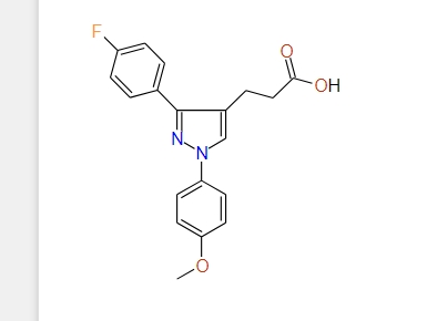3-(3-(4-Fluorophenyl)-1-(4-methoxyphenyl)-1H-pyrazol-4-yl)propanoic acid, 97%
