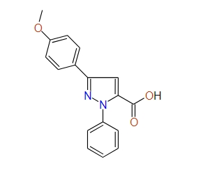 3-(4-Methoxyphenyl)-1-phenyl-1H-pyrazole-5-carboxylic acid, 97%