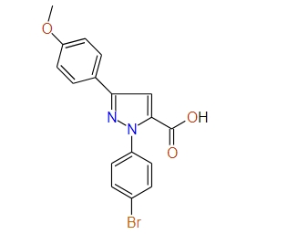 1-(4-Bromophenyl)-3-(4-methoxyphenyl)-1H-pyrazole-5-carboxylic acid, 97%