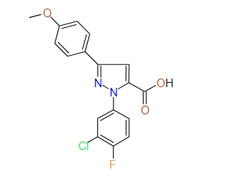 1-(3-Chloro-4-fluorophenyl)-3-(4-methoxyphenyl)-1H-pyrazole-5-carboxylic acid, 97%