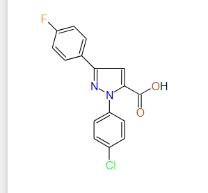 1-(4-Chlorophenyl)-3-(4-fluorophenyl)-1H-pyrazole-5-carboxylic acid, 97%