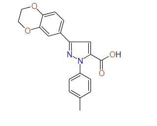 3-(2,3-Dihydrobenzo[b][1,4]dioxin-7-yl)-1-p-tolyl-1H-pyrazole-5-carboxylic acid, 97%
