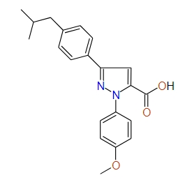3-(4-Isobutylphenyl)-1-(4-methoxyphenyl)-1H-pyrazole-5-carboxylic acid, 97%
