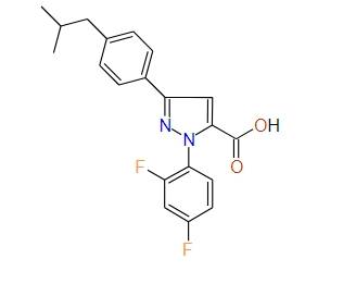 1-(2,4-Difluorophenyl)-3-(4-isobutylphenyl)-1H-pyrazole-5-carboxylic acid, 97%