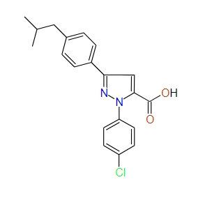 1-(4-Chlorophenyl)-3-(4-isobutylphenyl)-1H-pyrazole-5-carboxylic acid, 97%