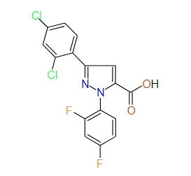 3-(2,4-Dichlorophenyl)-1-(2,4-difluorophenyl)-1H-pyrazole-5-carboxylic acid, 97%