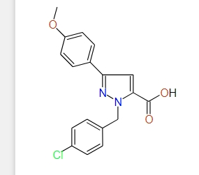 1-(4-Chlorobenzyl)-3-(4-methoxyphenyl)-1H-pyrazole-5-carboxylic acid, 97%