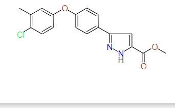 Methyl 3-(4-(4-chloro-3-methylphenoxy)phenyl)-1H-pyrazole-5-carboxylate, 96%