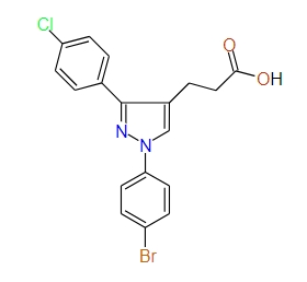 3-(1-(4-Bromophenyl)-3-(4-chlorophenyl)-1H-pyrazol-4-yl)propanoic acid, 97%