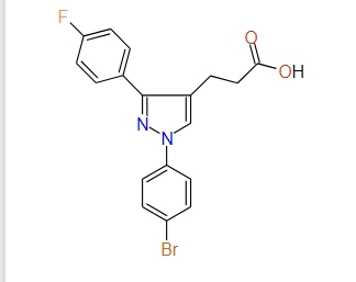 3-(1-(4-Bromophenyl)-3-(4-fluorophenyl)-1H-pyrazol-4-yl)propanoic acid, 97%