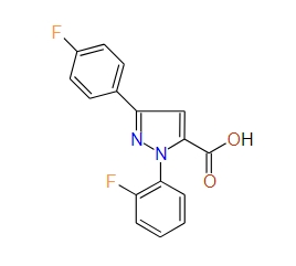 1-(2-Fluorophenyl)-3-(4-fluorophenyl)-1H-pyrazole-5-carboxylic acid, 97%
