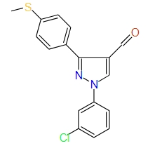 1-(3-Chlorophenyl)-3-(4-(methylthio)phenyl)-1H-pyrazole-4-carbaldehyde, 97%