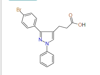 3-(3-(4-Bromophenyl)-1-phenyl-1H-pyrazol-4-yl)propanoic acid, 97%