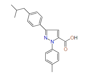 3-(4-Isobutylphenyl)-1-p-tolyl-1H-pyrazole-5-carboxylic acid, 97%