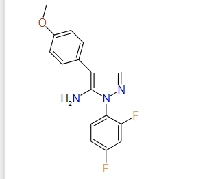 1-(2,4-Difluorophenyl)-4-(4-methoxyphenyl)-1H-pyrazol-5-amine, 97%