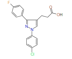 3-(1-(4-Chlorophenyl)-3-(4-fluorophenyl)-1H-pyrazol-4-yl)propanoic acid, 97%