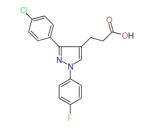 3-(3-(4-Chlorophenyl)-1-(4-fluorophenyl)-1H-pyrazol-4-yl)propanoic acid, 97%