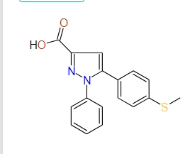 5-(4-Methylsulfanyl-phenyl)-1-phenyl-1H-pyrazole-3-carboxylic acid, 97%