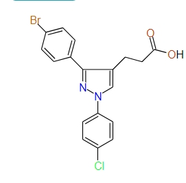 3-(3-(4-Bromophenyl)-1-(4-chlorophenyl)-1H-pyrazol-4-yl)propanoic acid, 97%