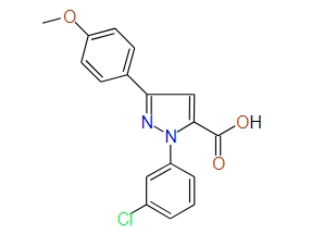 1-(3-Chlorophenyl)-3-(4-methoxyphenyl)-1H-pyrazole-5-carboxylic acid, 97%